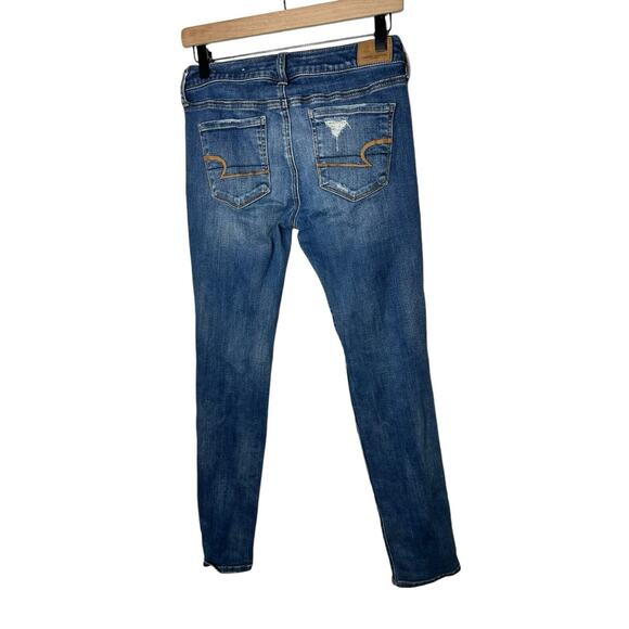 American Eagle sz 4 regular distressed skinny super stretch x - Picture 2 of 2